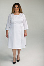 Халат двубортный на пуговицах Вероника PLUS SIZE, белый