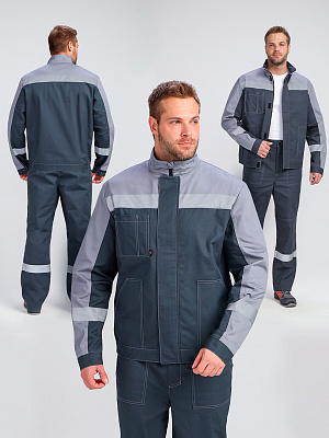 Костюм Бриготек-1 СОП (тк.Смесовая,260) брюки, т.серый/св.серый Факел Спецодежда в Кургане