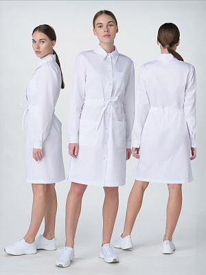 Халат женский Сансара-001 (тк.Смесовая,160) MedLine, белый MedLine в Кургане