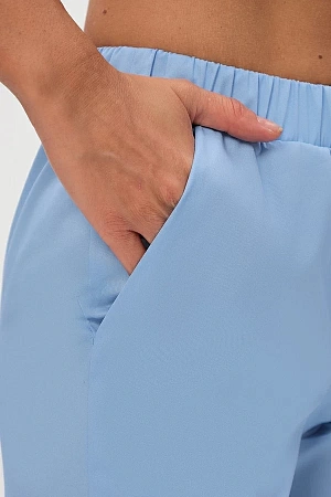 Костюм женский (тк.ADVA), короткий рукав голубой  в Кургане 9