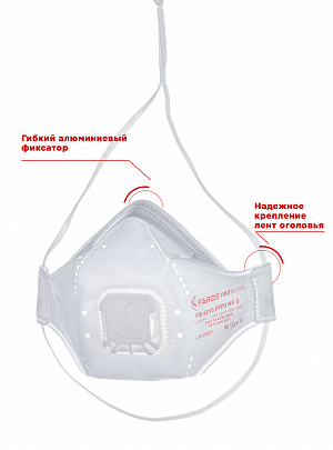 Полумаска фильтрующая трехпанельная с защитой от аэрозолей (респиратор) FR 4310 FFP3 NR D STANDART 3